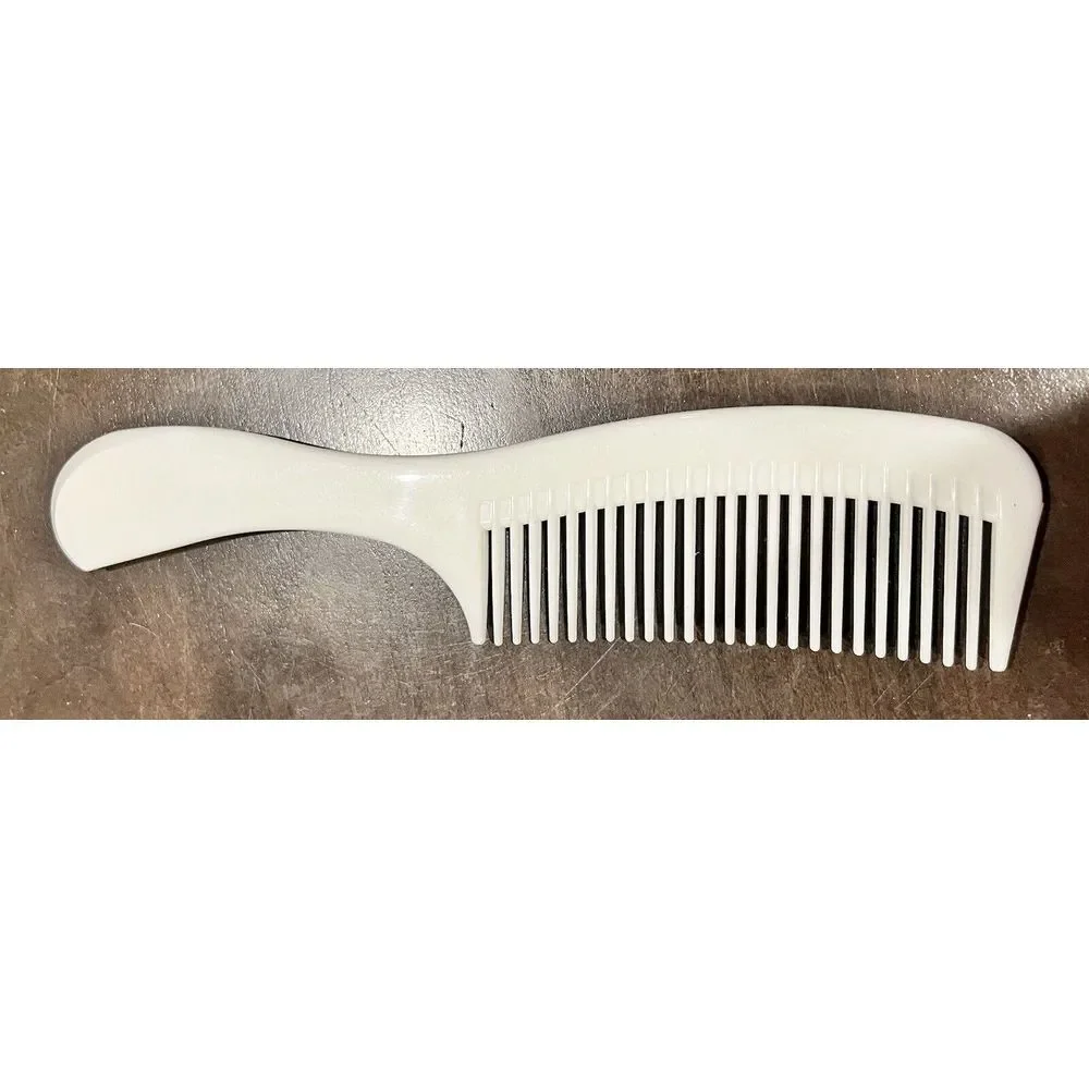 Vintage Clinique Hair Comb Wide‎ Tooth w Handle Detangling White 9
